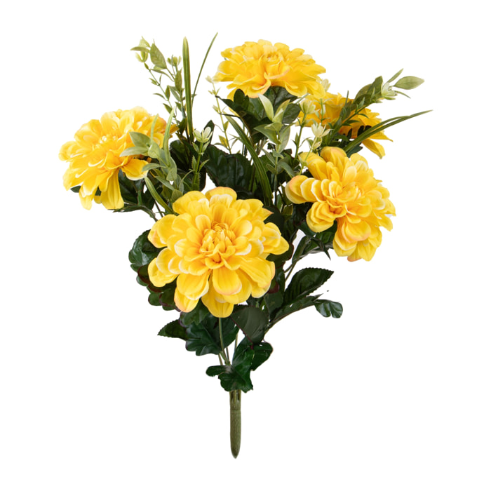 Bouquet Dalie - Pezzi 3 - 16X50X16cm - Colore: Giallo - Bianchi Dino -