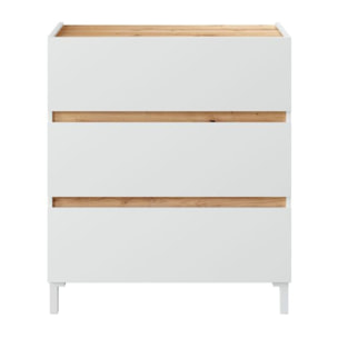 Cómoda Tempus Blanco Artik (Blanco Mate) - Roble Nodi