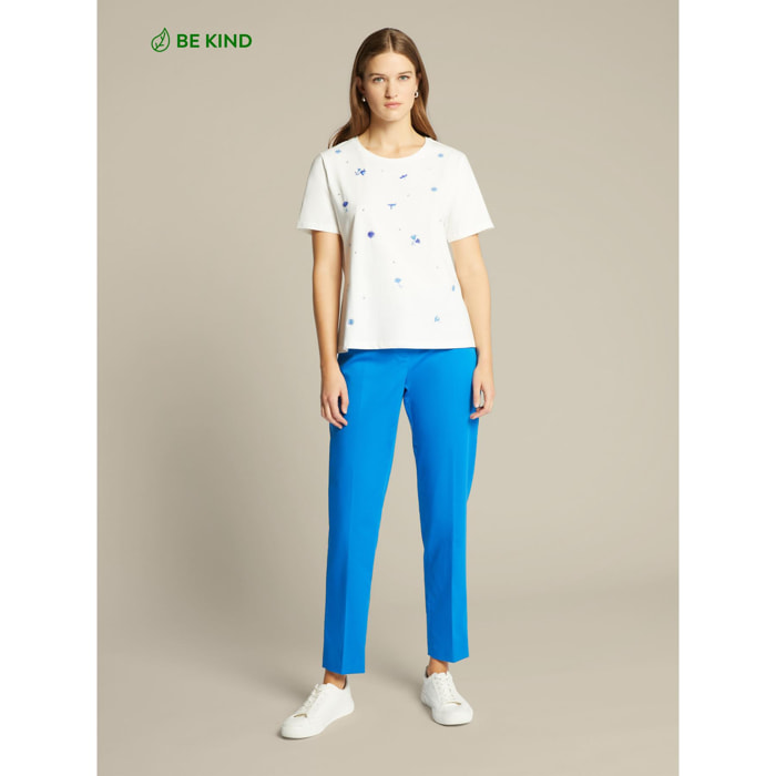 Elena Mirò - Pantalones slim de algodón sostenible - Azul aciano