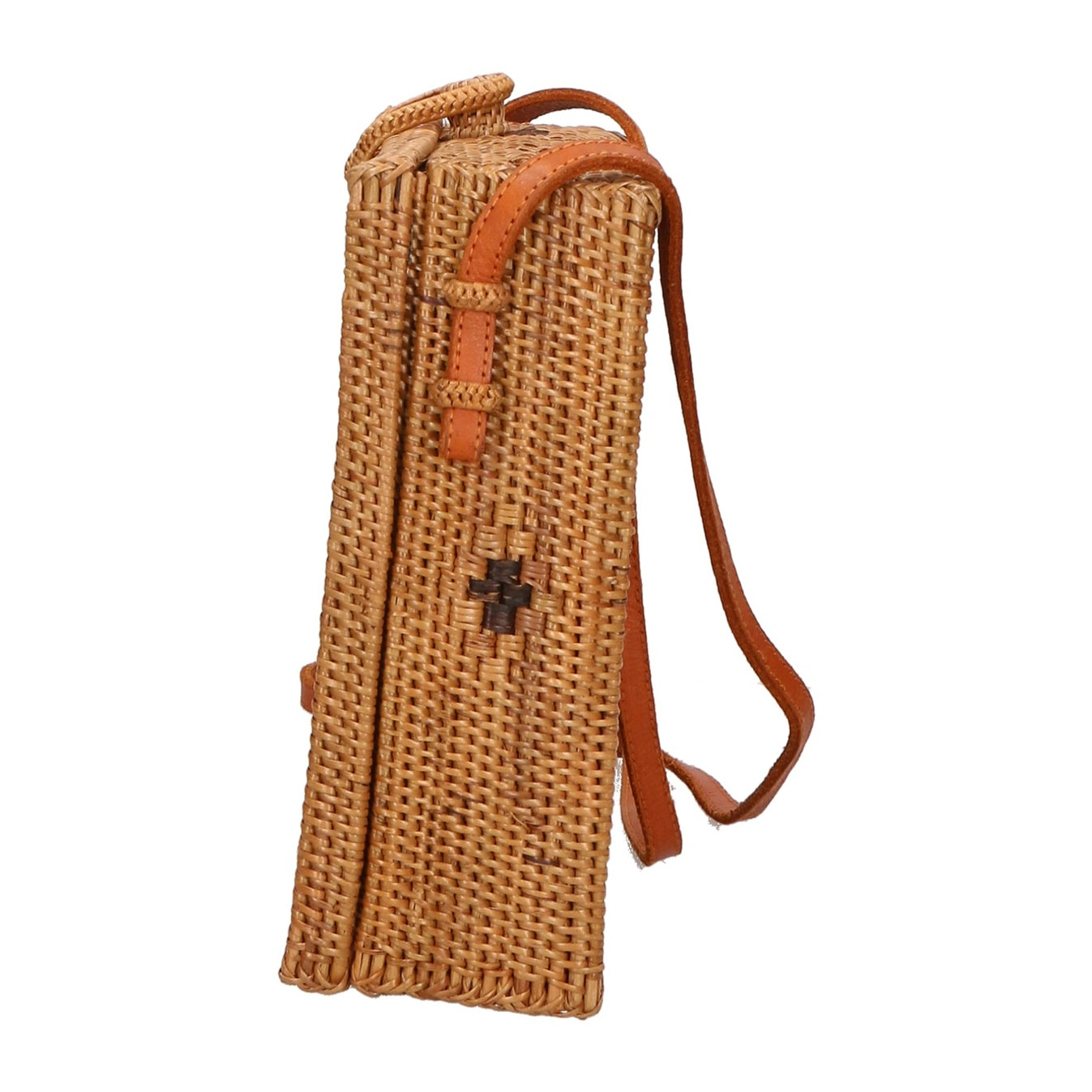 Borsa a tracolla da donna - Modello Lara - Rattan - 20.0 x 20.0 x 7.0 cm