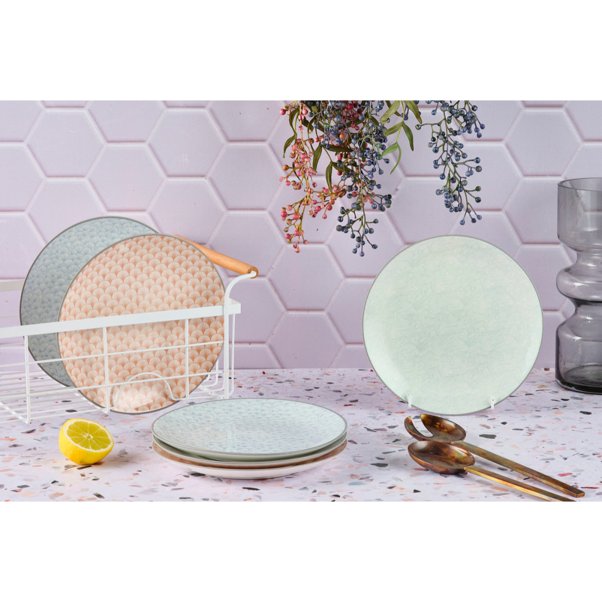 Assiette PATTERN Ø21cm - 6 pièces - Pastel