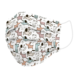Mascarilla Higiénica - Reutilizable - Estampada - Microfibra - Dogs Kids