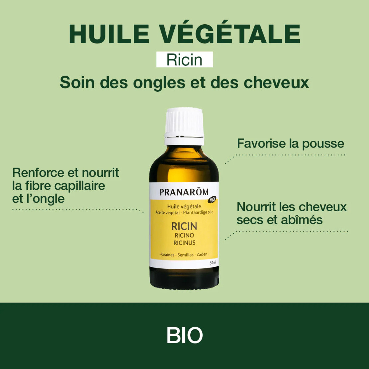 Pranarom - Huile Végétale de Ricin - Bio - 50 ml
