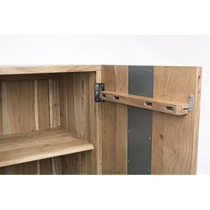 CREDENZA ACHILLE 90CM 3A ACACIA E METALLO VERTI