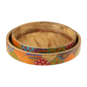 J-Line plateau - bois - naturel - 2 pièces