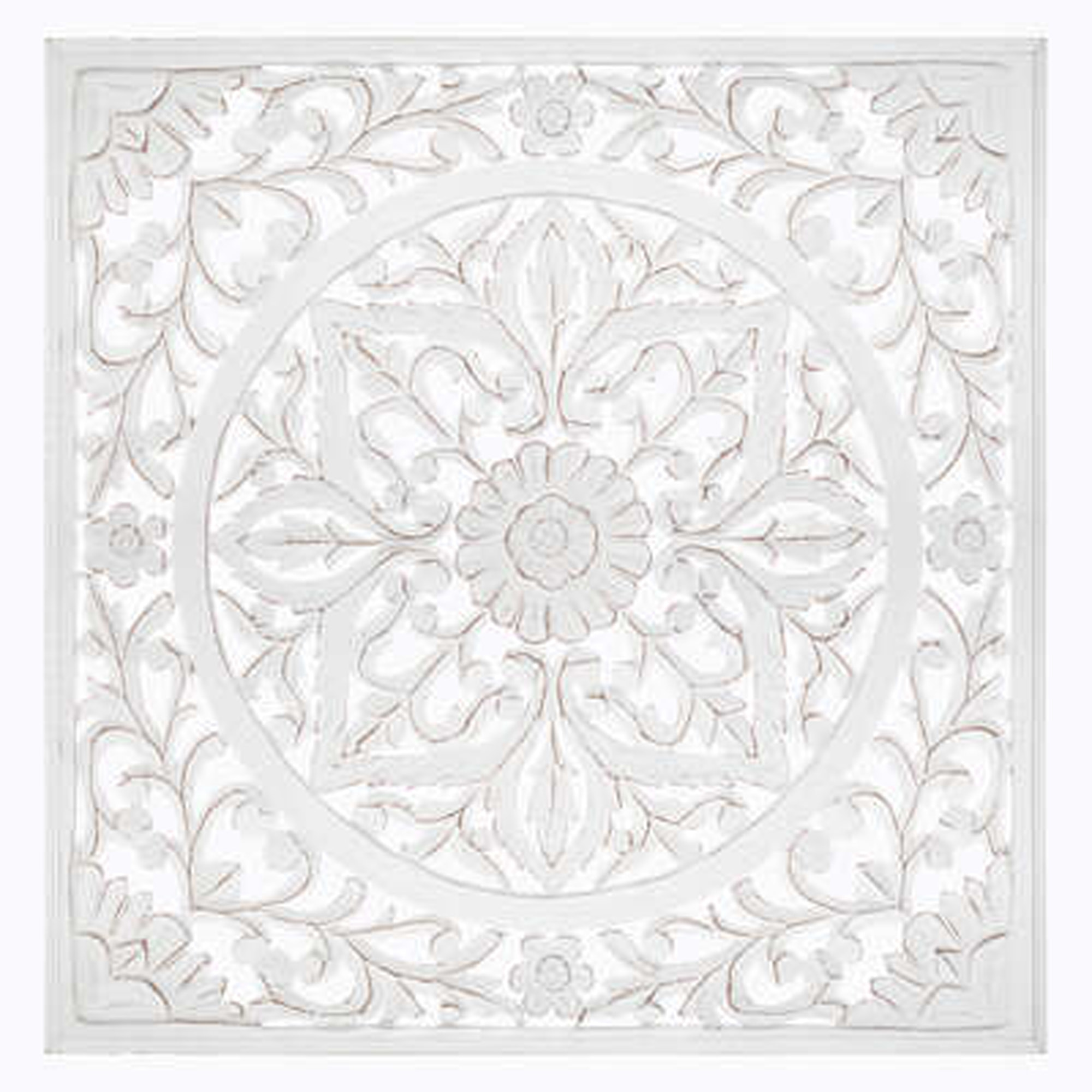 Decoracion de pared de forma talleda color blanco L. 90,6 x 90,6 cm