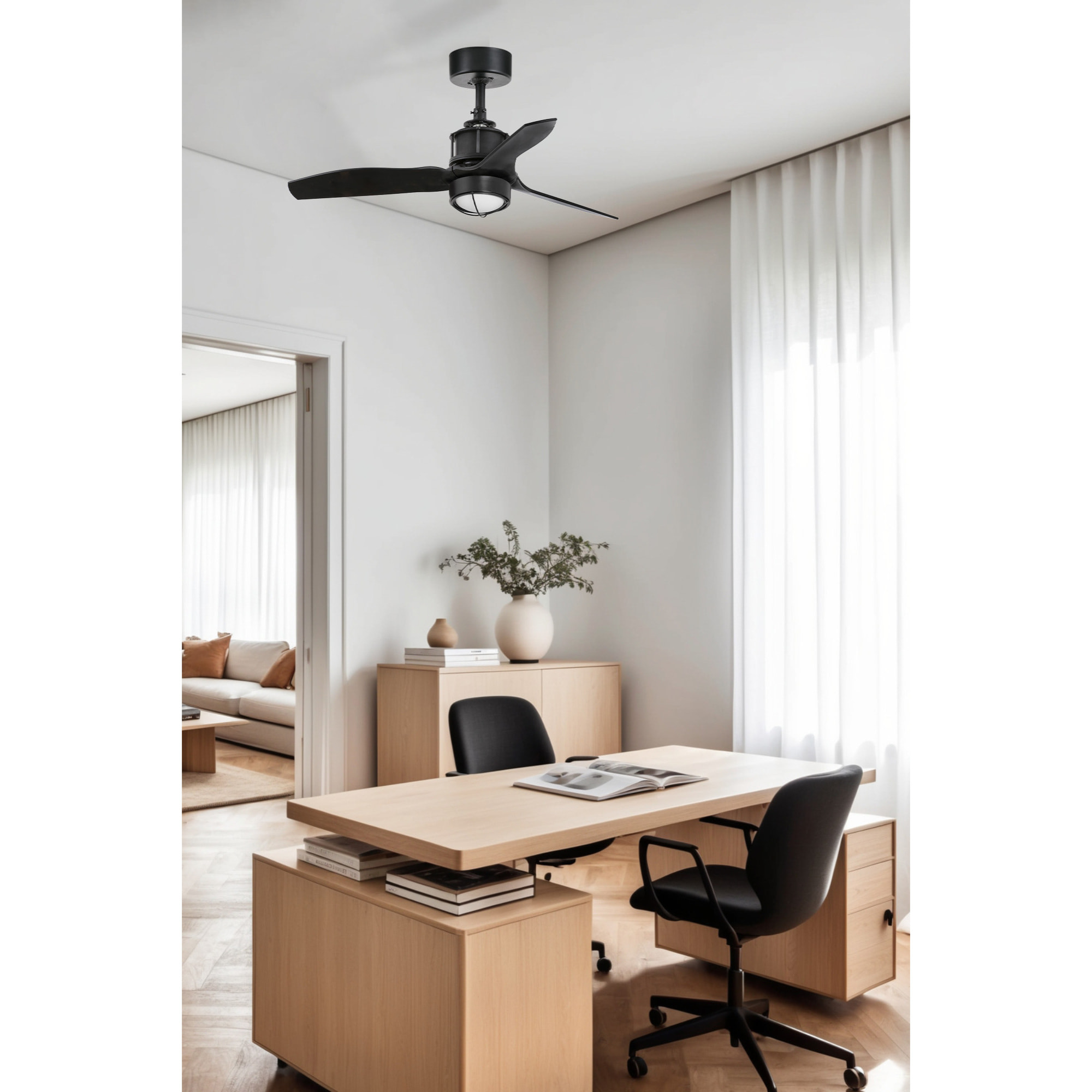 JUST FAN S LED Ventilatore a soffitto nero opaco81cm