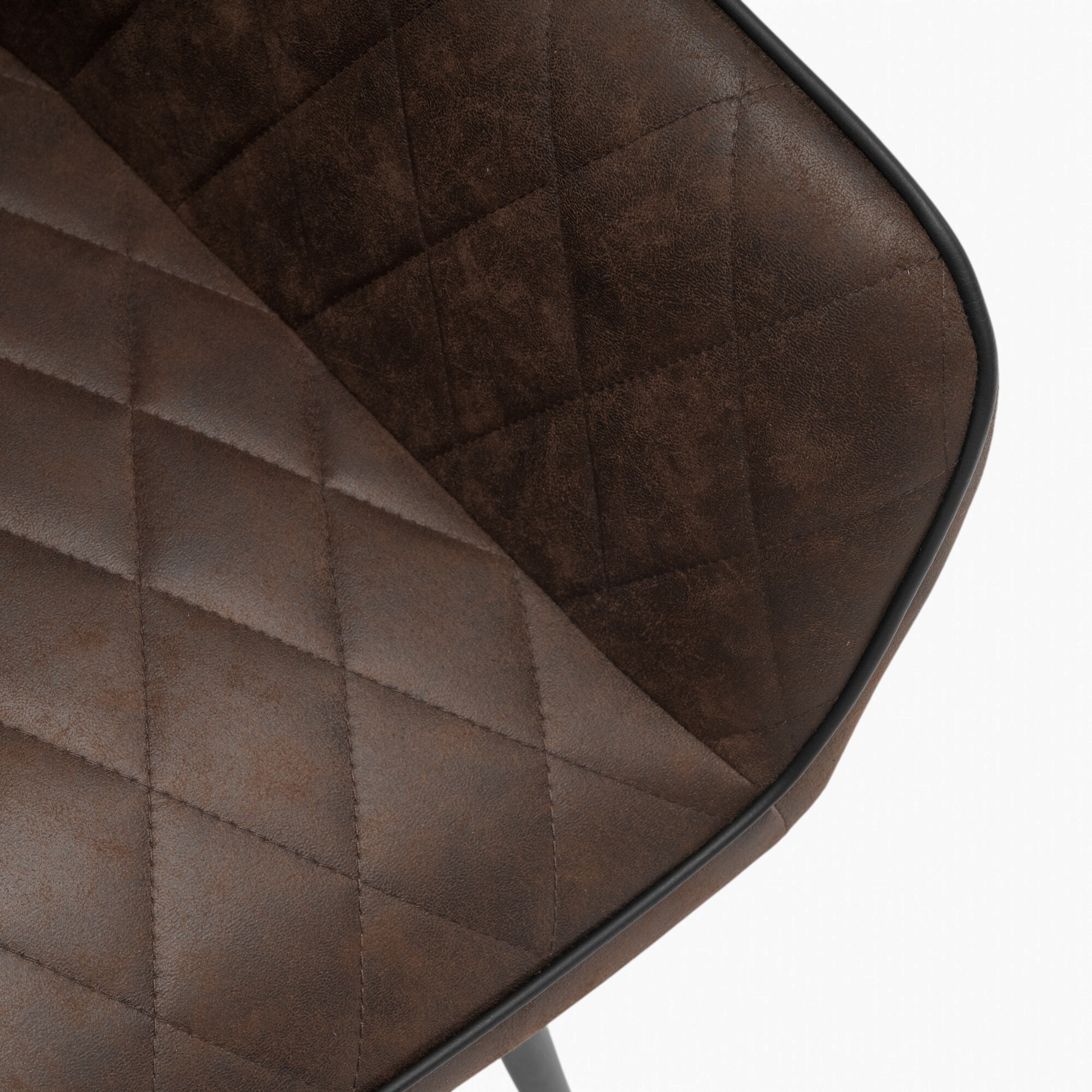 Set di 2 poltroncine LEON in similpelle marrone e gambe nere