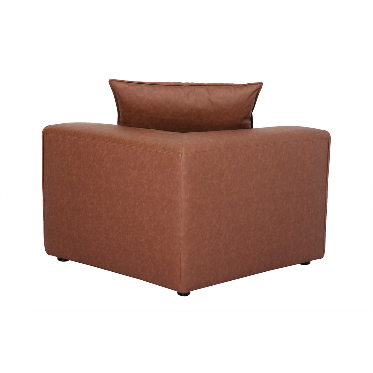 Module d'angle gauche pour canapé en cuir marron FERGUS