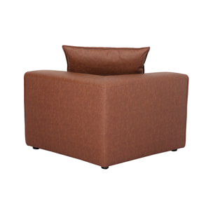 Module d'angle gauche pour canapé en cuir marron FERGUS