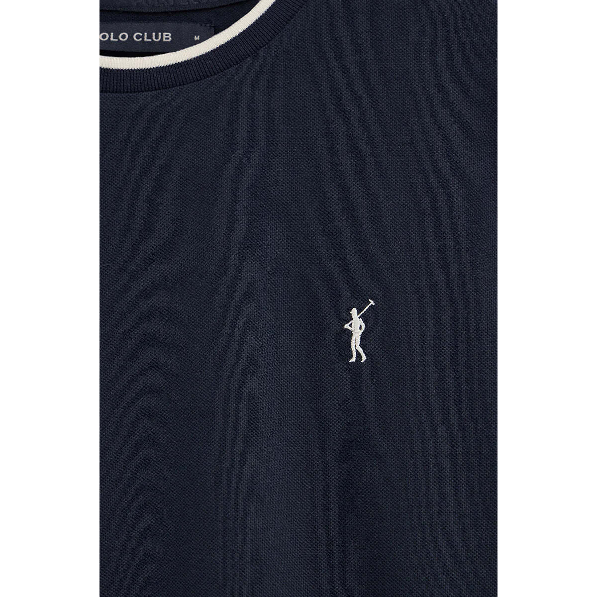 Maglietta blu marino in tessuto piquet con logo Rigby Go