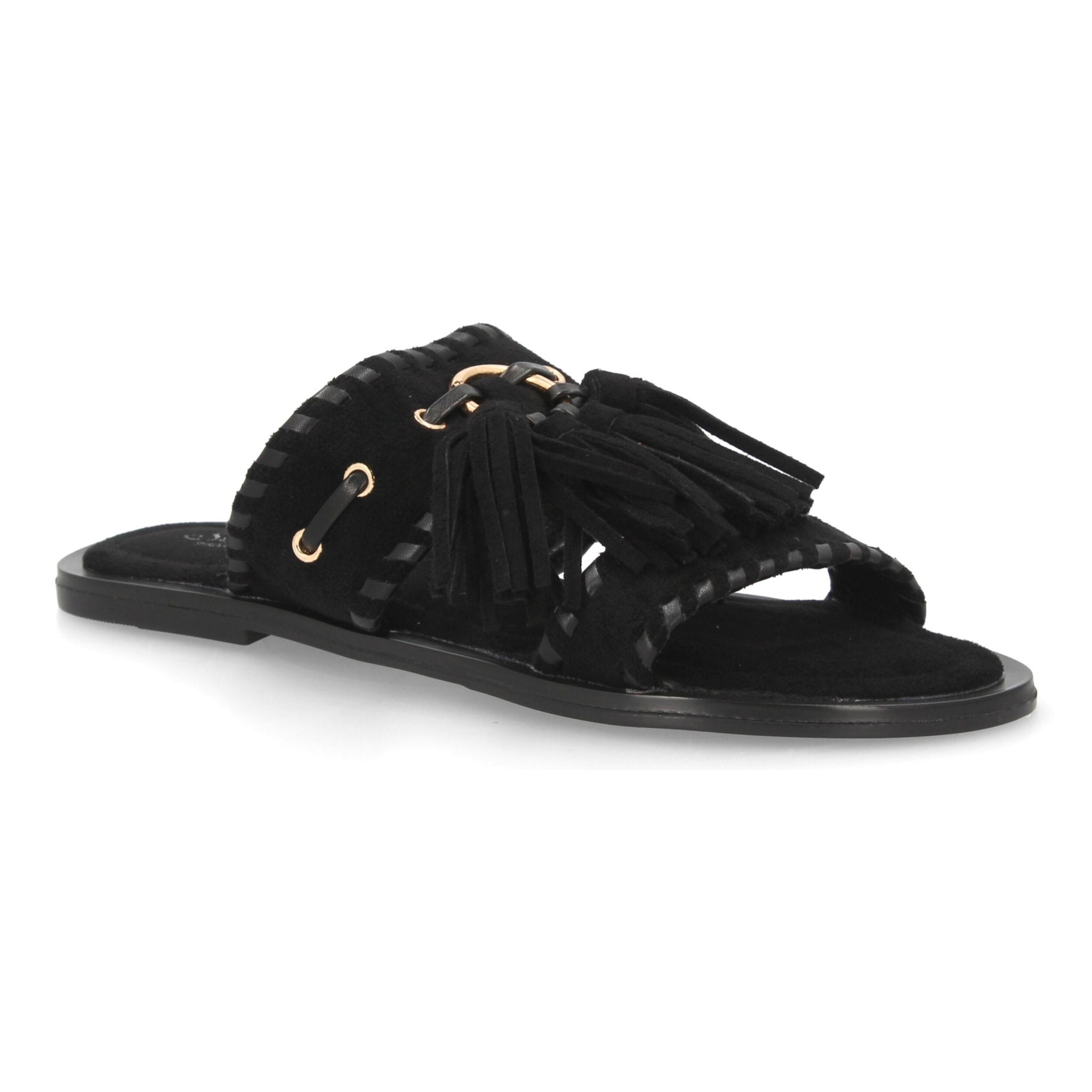 Sandalia pala mujer estilo boho con flecos