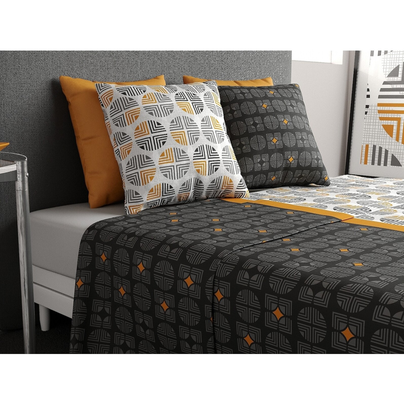 Parure De Draps 3pcs avec Drap housse Bonnet:25cm 100%coton 57fils Arturo