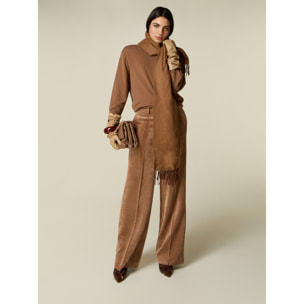 Oltre - Pantalones palazzo de pana - Beige