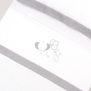 Triptico Minicuna Franela Oso Elefante Globos Bco/Gris