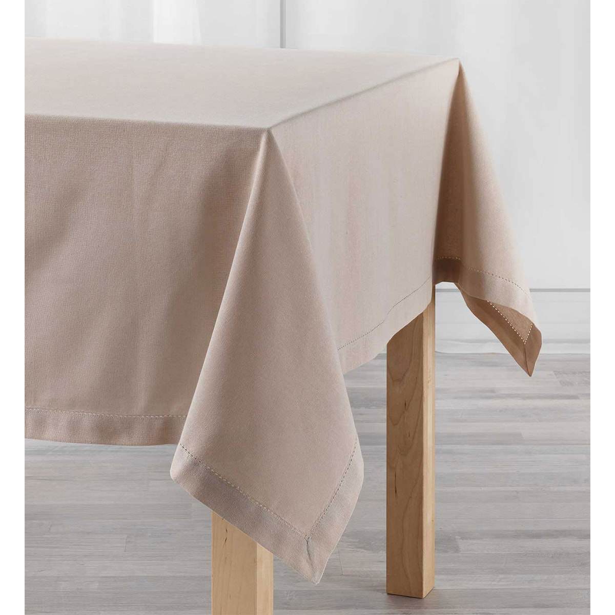 Nappe rectangulaire en coton uni - Beige