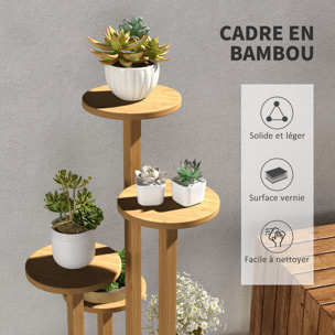 Étagère à plantes support à plantes 5 niveaux bambou