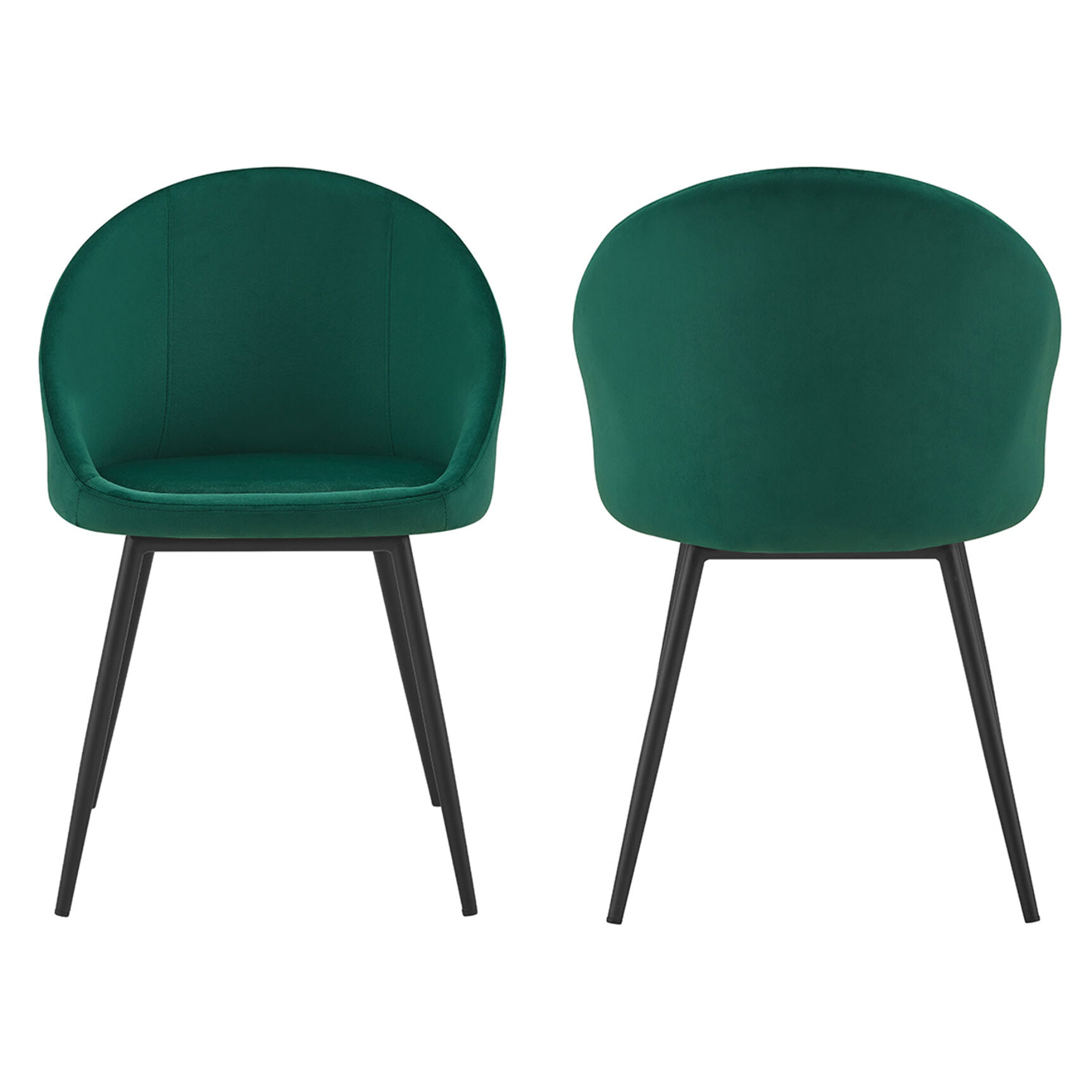 Lot de 2 chaises vintage DIANE velours vert