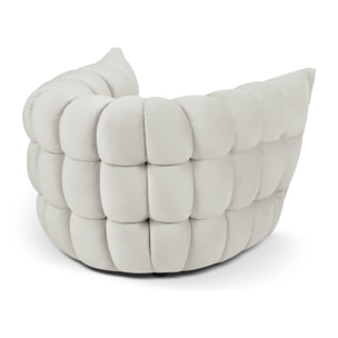 Fauteuil "Cedric" en velours beige clair