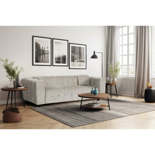 Canapé droit en tissu chenille "Vendome" - 3 places - Beige