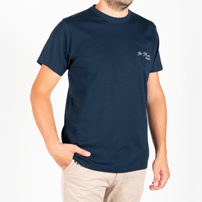 T-shirt con taschino logo ricamato