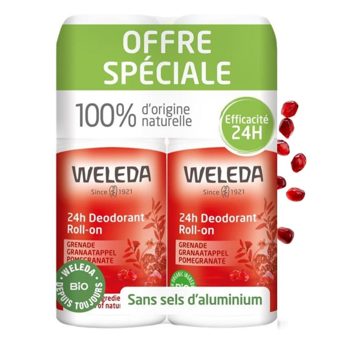 WELEDA - Duo Déodorant roll-on 24H Grenade - 2x50 ml