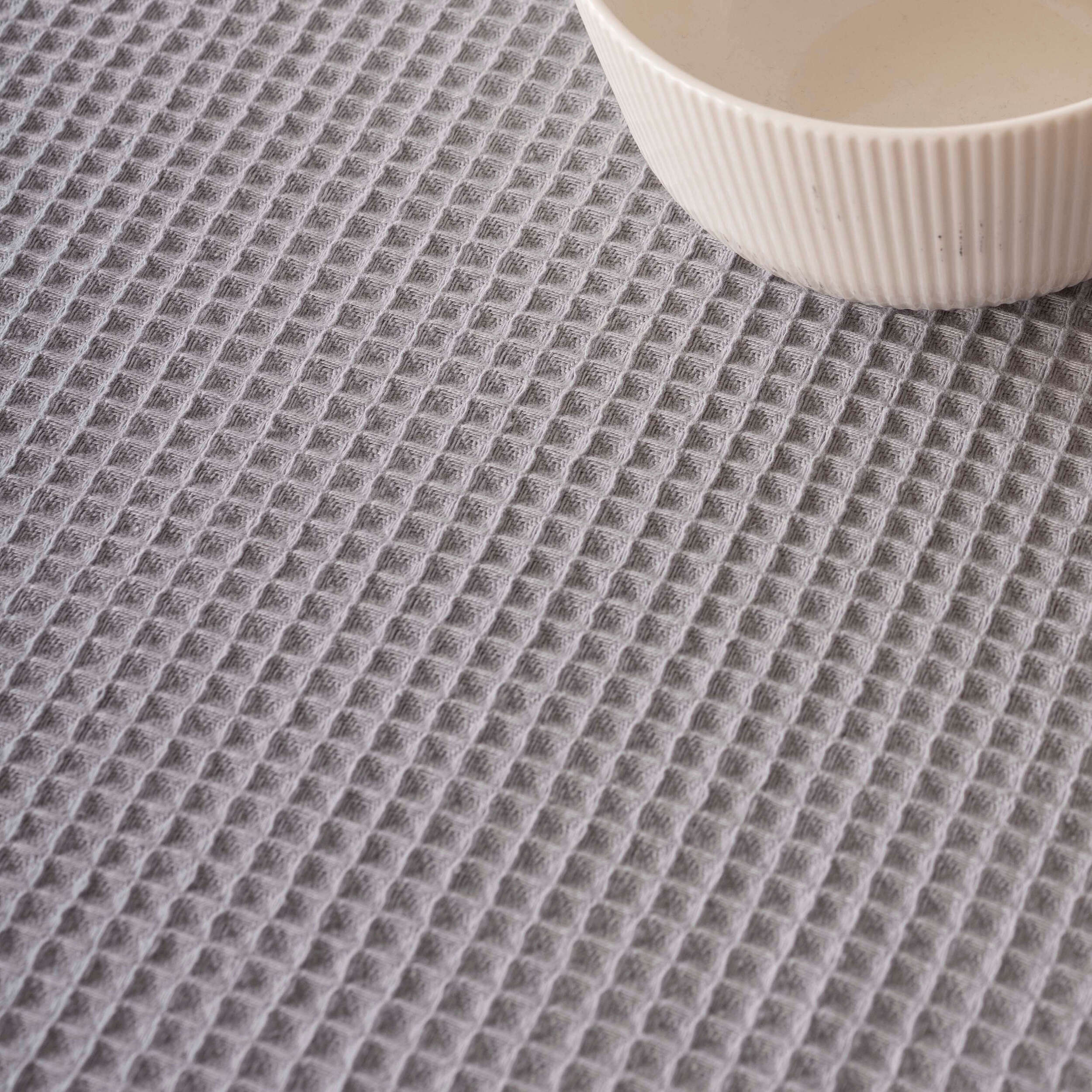 Chemin de table Waffle ultime Gris 45x140 cm