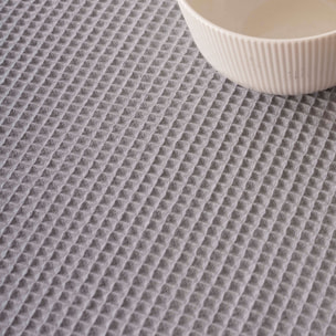 Chemin de table Waffle ultime Gris 45x140 cm