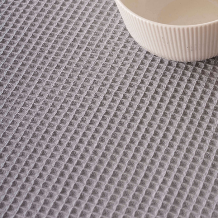 Chemin de table Waffle ultime Gris 45x140 cm