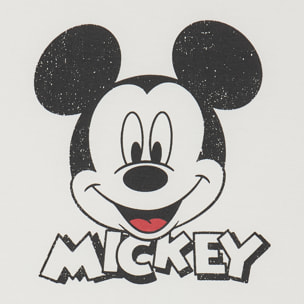 Canotta cropped slim fit con stampa Mickey Mouse