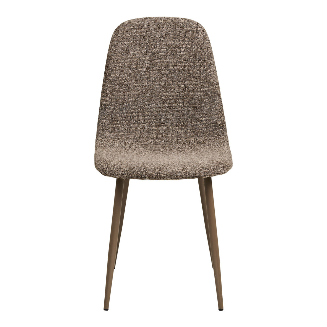 Set 2 sedie da pranzo Stockholm in poliestere marrone chiaro con gambe in metallo 44x54x88 cm
