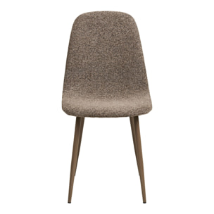 Set 2 sedie da pranzo Stockholm in poliestere marrone chiaro con gambe in metallo 44x54x88 cm