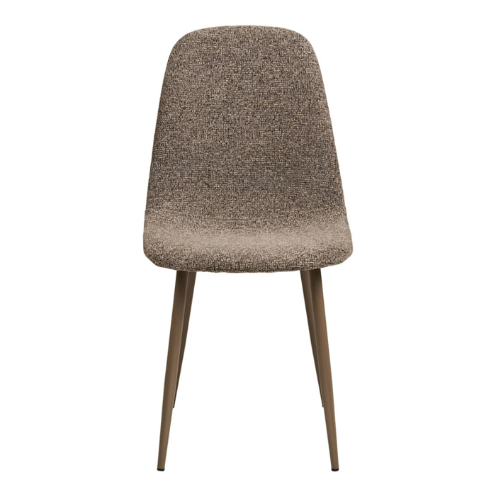 Set 2 sedie da pranzo Stockholm in poliestere marrone chiaro con gambe in metallo 44x54x88 cm