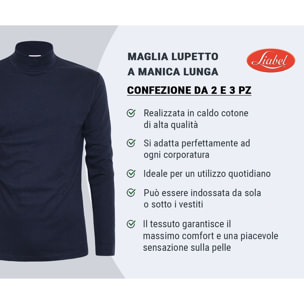 2 Maglie Lupetto Uomo Caldo Cotone LIABEL, Art. 2828-163 Denim