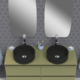 Ensemble de salle de bain IRONA 2C TOP, 140cm, comprend lavabo et miroir