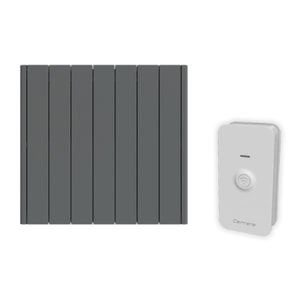 Radiateur électrique LCD céramique gris anthracite 1500W Connecté