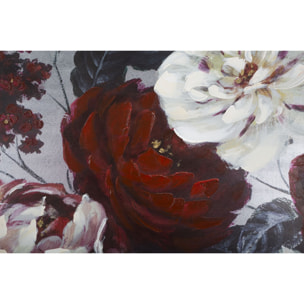 DIPINTO SU TELA WHITE/RED FLOWER DARKBACK CM 
120X3,7X60
