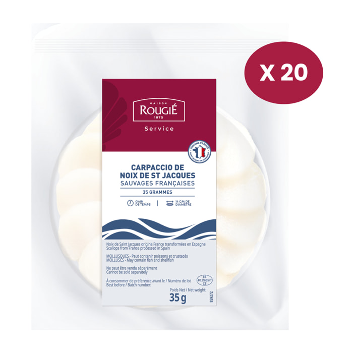 Lot de 20 Carpaccios de Noix de Saint Jacques surgelées - 20 x 35g