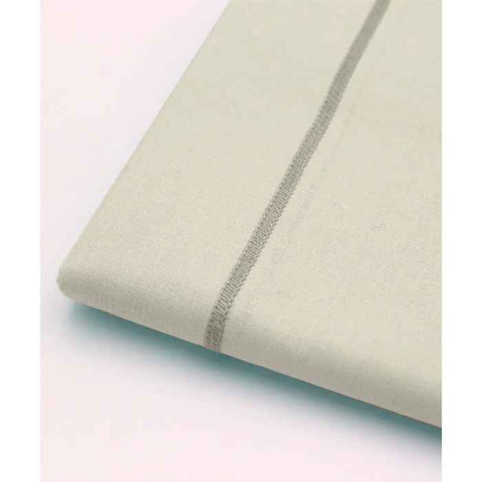 Parure CopriPiumino e Federe PERCALLE BEIGE tinta unita per letto matrimoniale 100% Percalle di Cotone e Made in Italy