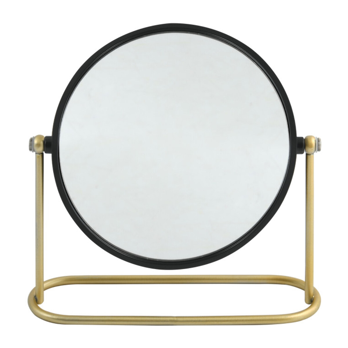 Miroir grossissant sur pied Acier BLY Noir mat & Doré Spirella