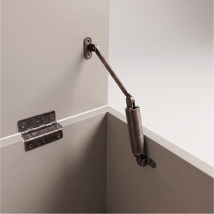 Kura - Cassapanca contenitore 100x50x40 cm Portaoggetti con Cerniere di Sicurezza e con Cassettiera in Legno Tortora
