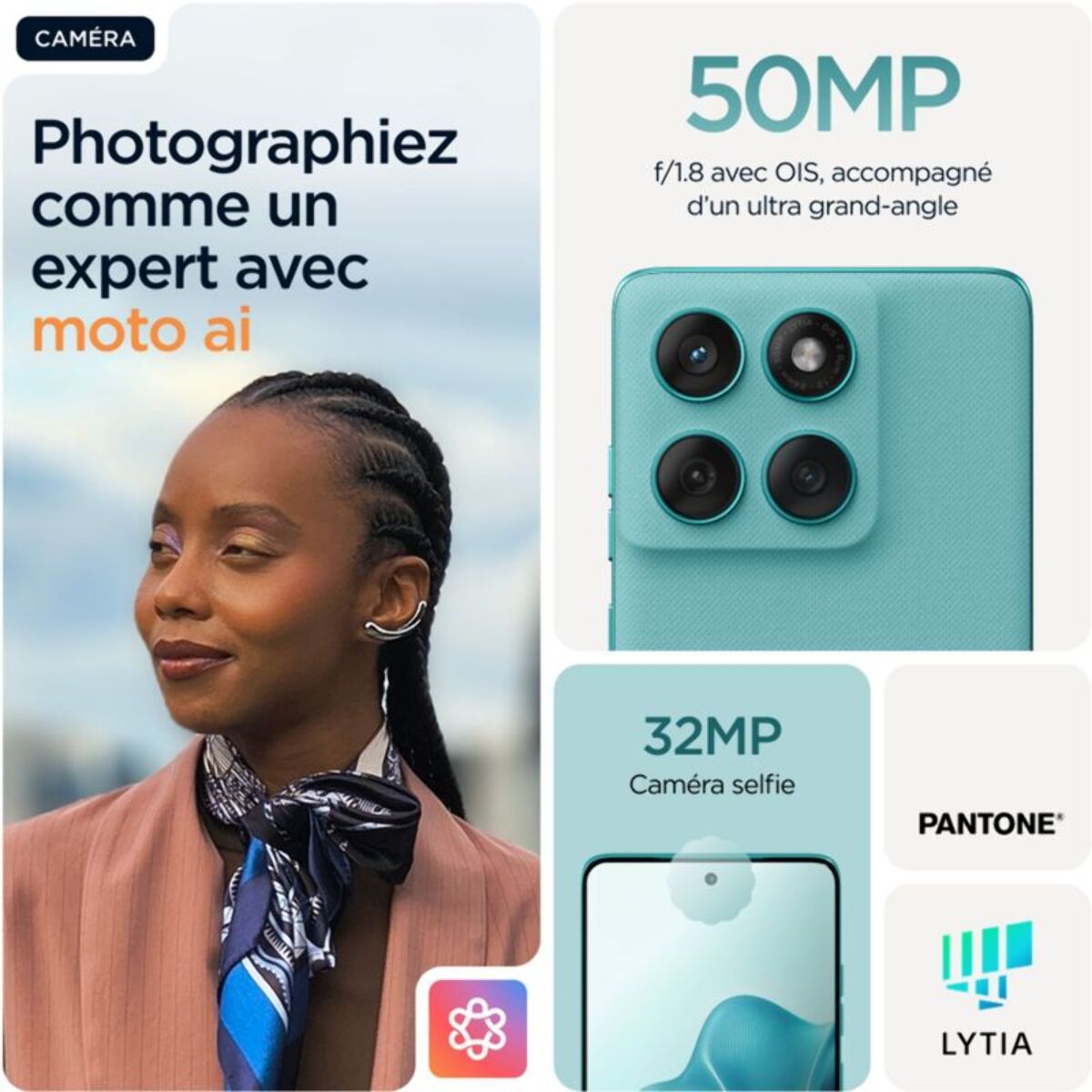 Smartphone MOTOROLA Edge 60 Fusion Amazonite 256Go 5G