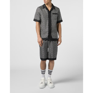 PHILIPP PLEIN Silk Bowling Shirt Monogram 70's