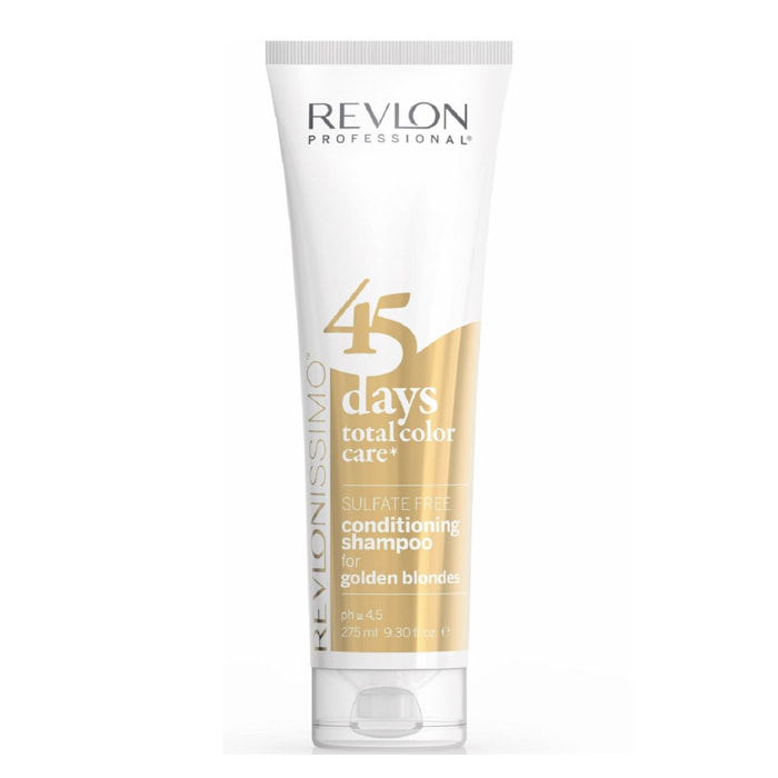 45 DAYS - Cheveux Blonds Dorés - Shampooing et Après-shampooing 2en1 Protecteur de Couleur 275 ml
