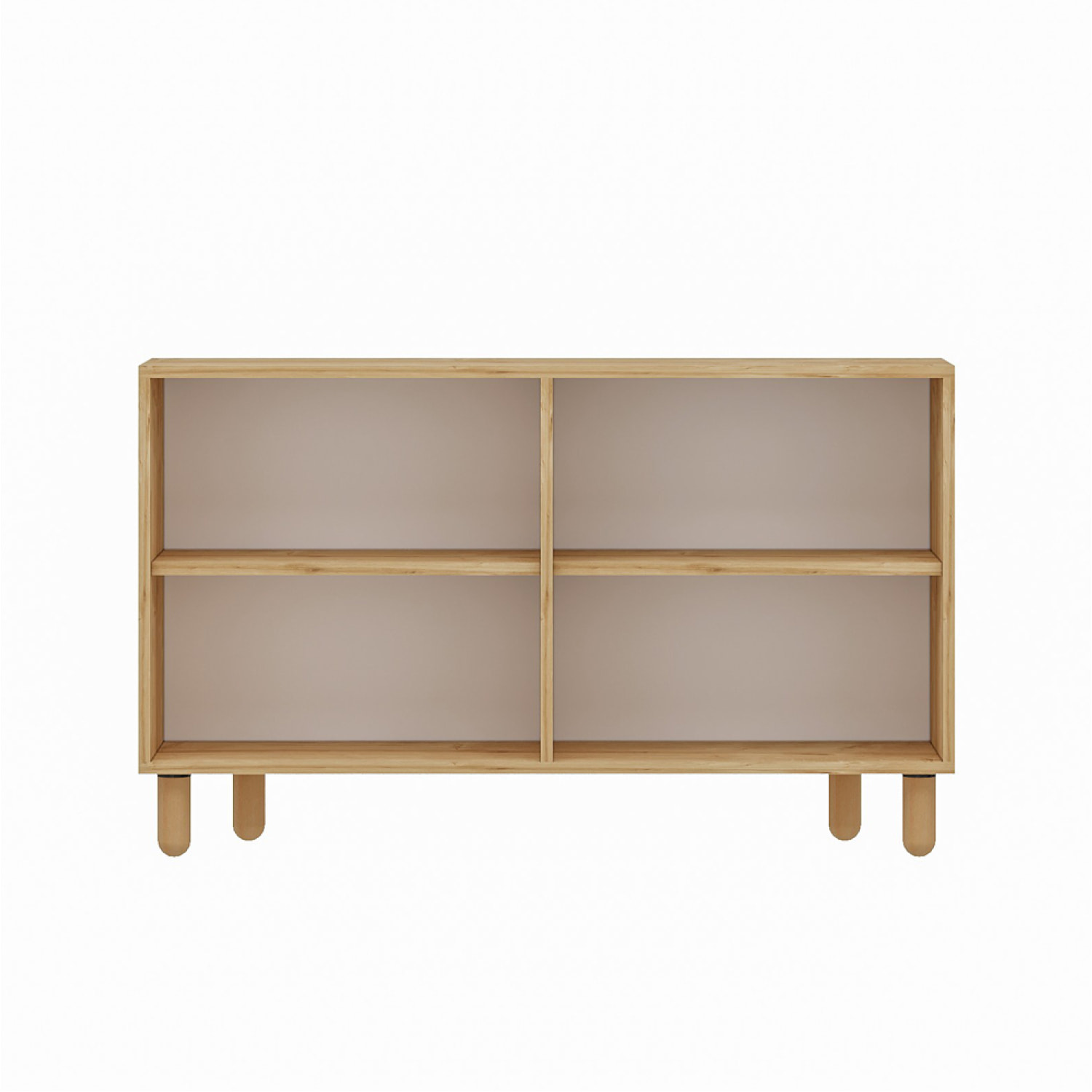 CIRACUSE Buffet 4 portes aspect bois design graphique120x73cm