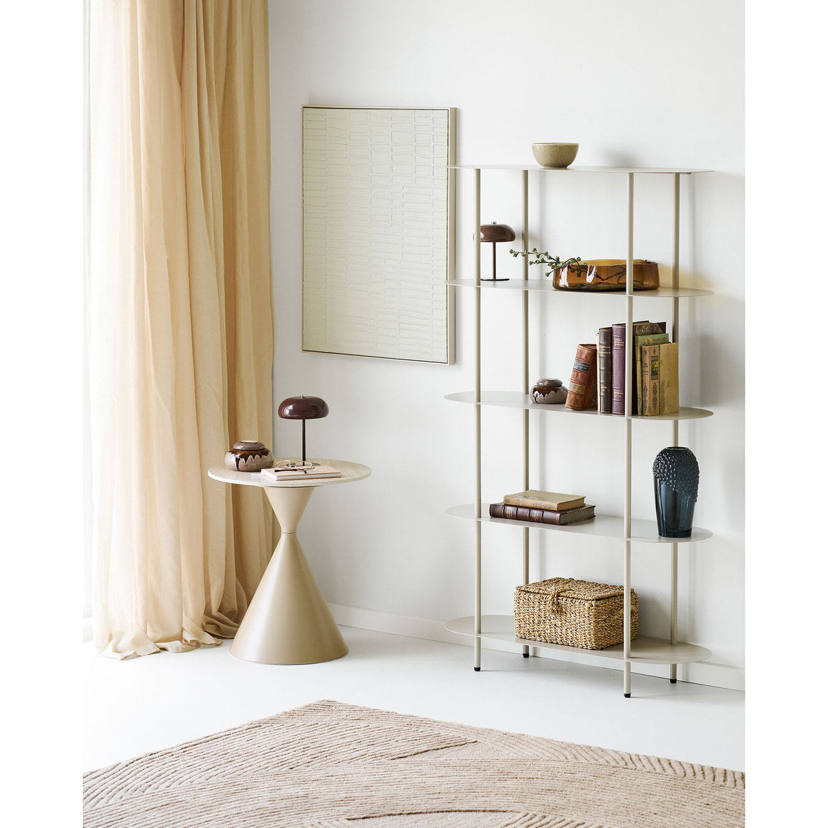 Pannello murale Ena a rilievo in beige — 60x80 cm