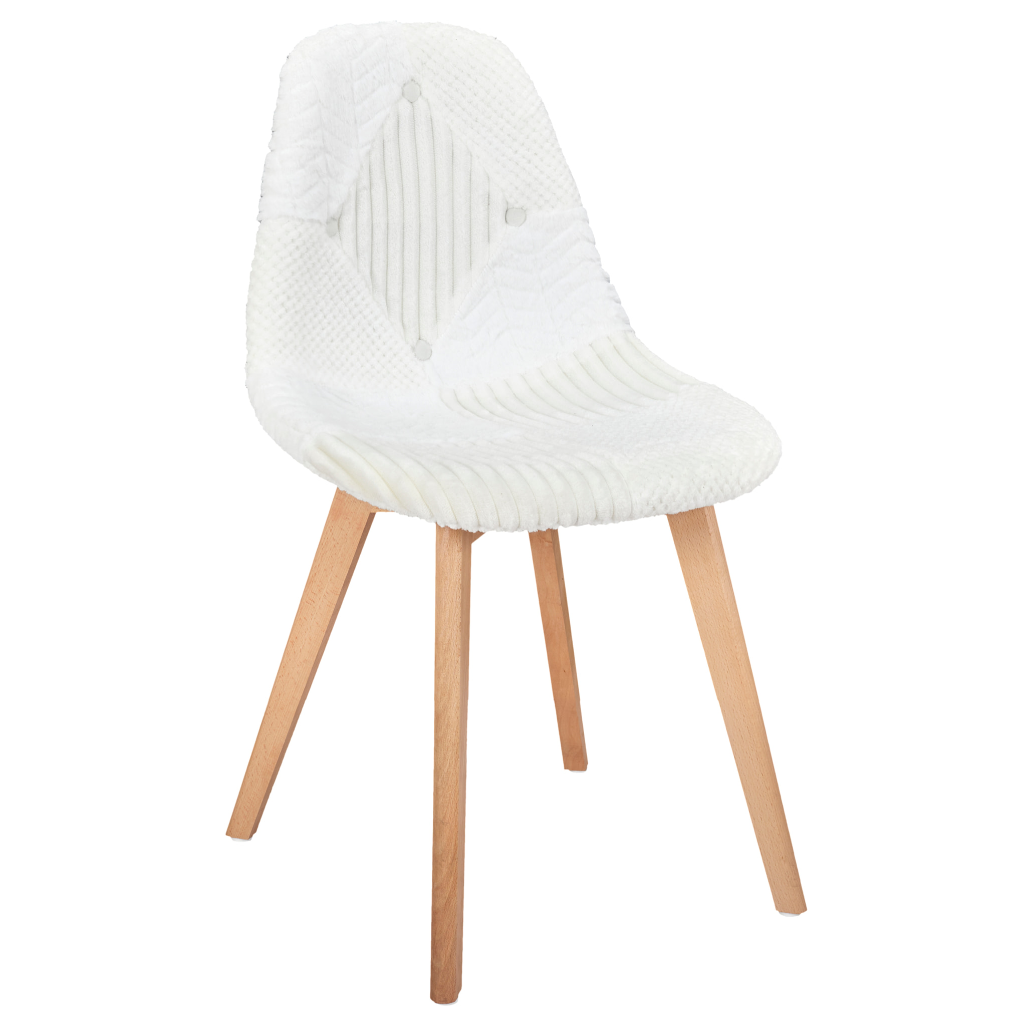 Chaise Scandinave Patchwork Blanc - Lot de 4