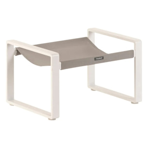 Fauteuil relax de jardin "Lambinio" blanc en aluminium en acier traité en epoxy