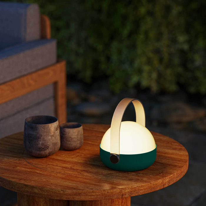 Forlight Baser sobremesa portatil en color verde con led blanco cálido 3000K