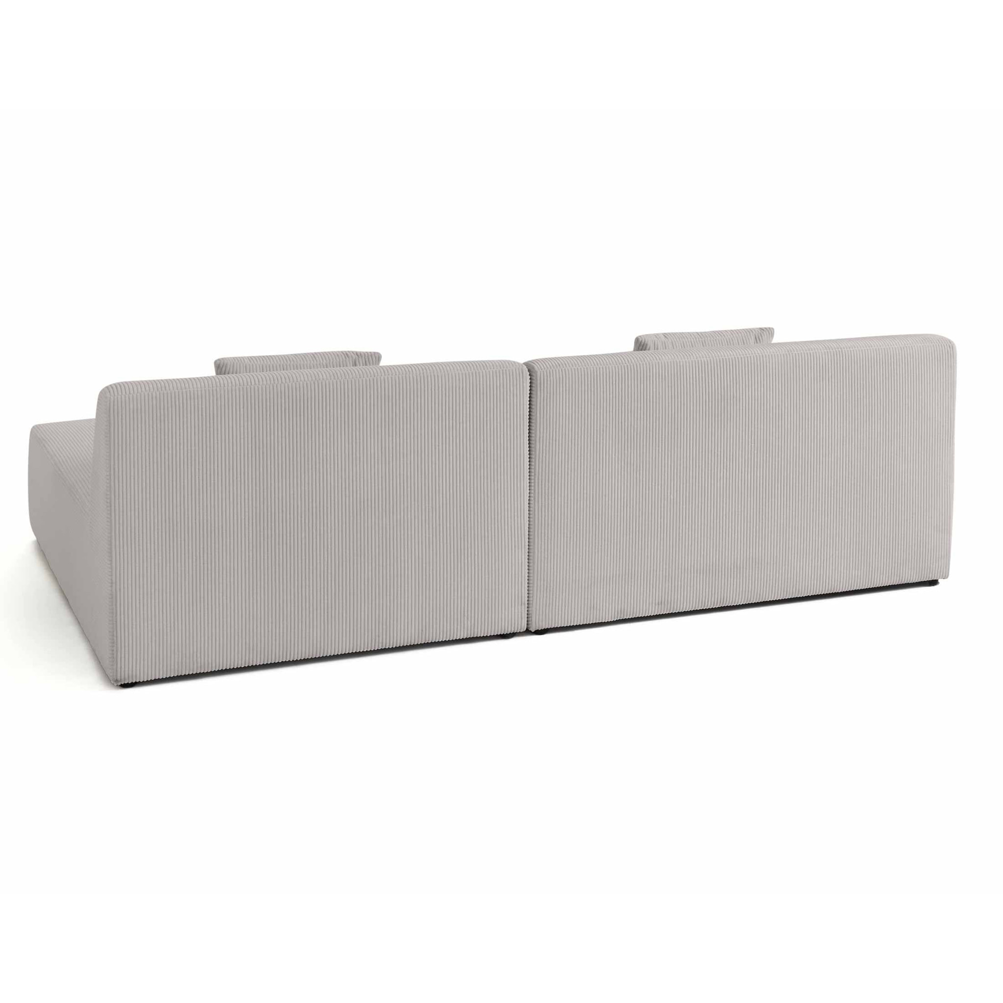 Onyx - canapé modulable d'angle réversible 4 places - en velours côtelé - Gris clair